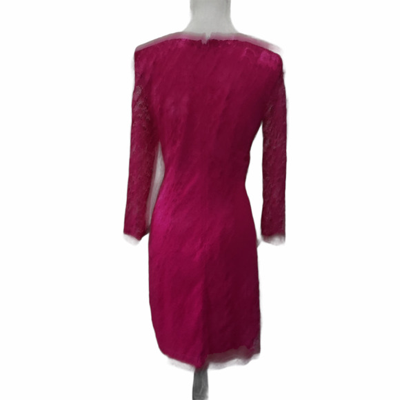 NINE WEST Women's Pink Lace 3/4 Sleeves Dress Size 4 - Picture 2 of 4